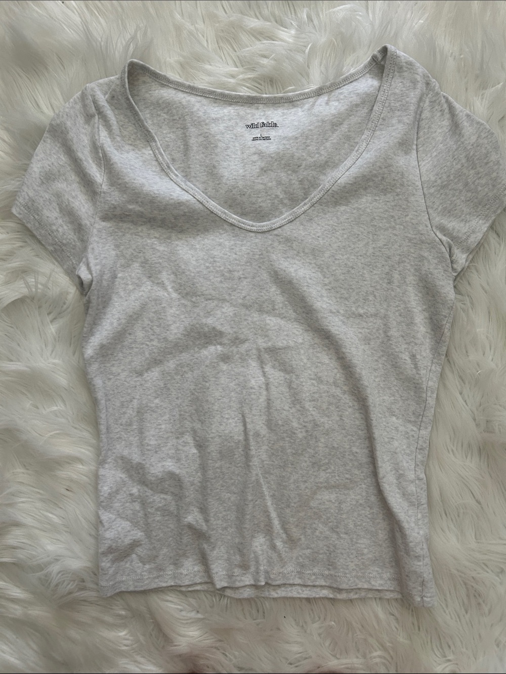 wild fable Light Heather Gray Scoop Neck Short Sleeve Tee